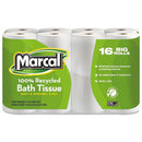 100% Recycled 2-Ply Bath Tissue, Septic Safe, White, 168 Sheets/Roll, 96 Rolls/Carton