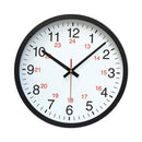 Universal® 24-Hour Round Wall Clock, 12.63" Overall Diameter, Black Case, 1 AA (sold separately)