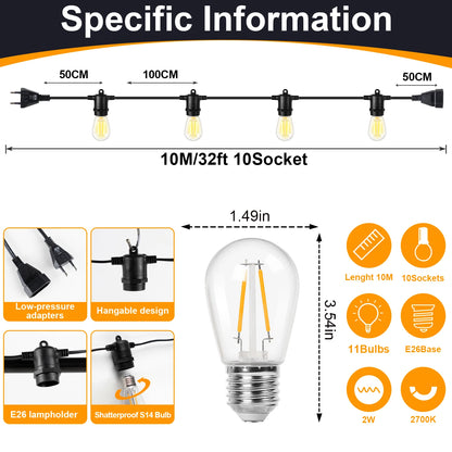LED S14 Outdoor String Lights