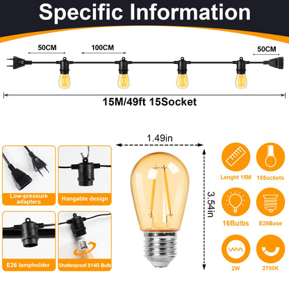 LED S14 Outdoor String Lights
