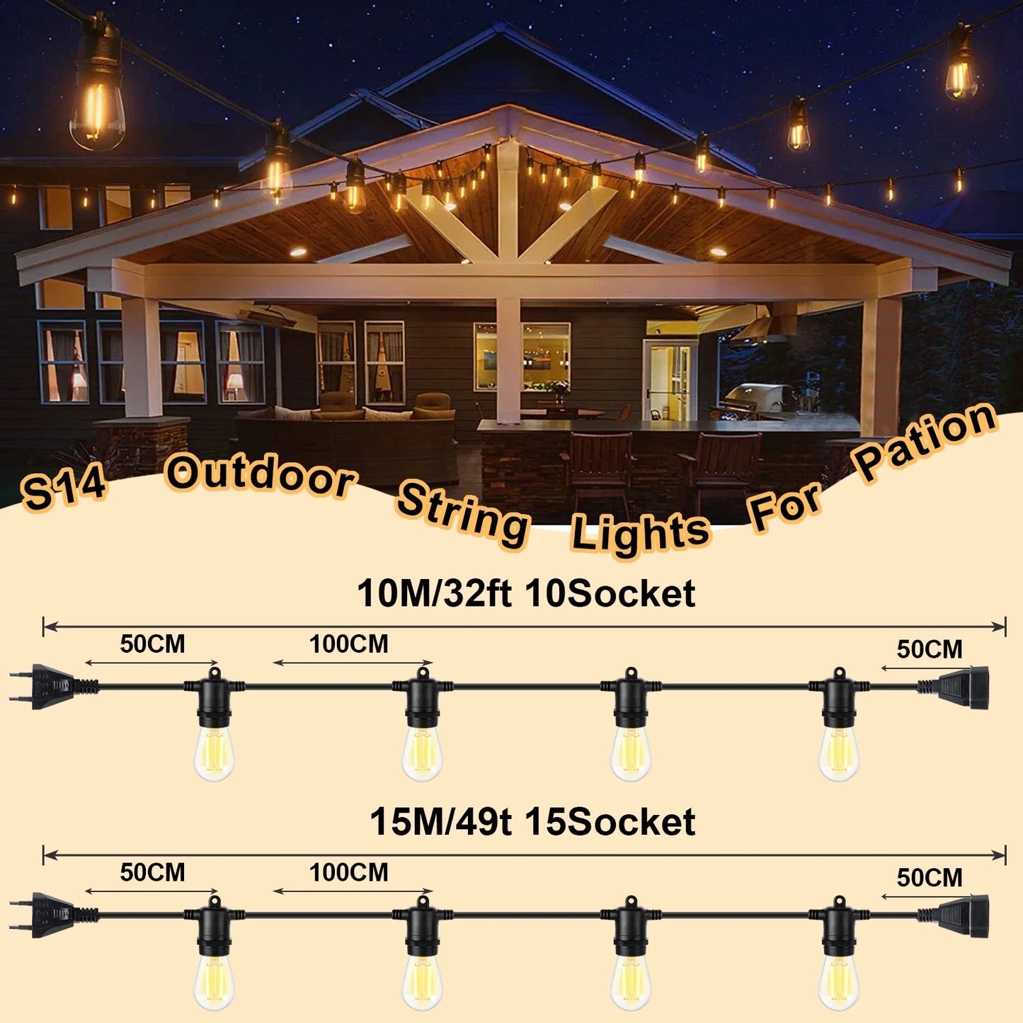 LED S14 Outdoor String Lights